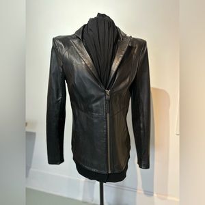 Mackage Black Leather Jacket - size M.
